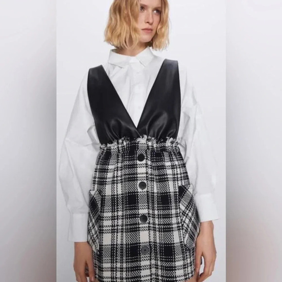 ZARA plaid textured dress - Picture 2 of 4